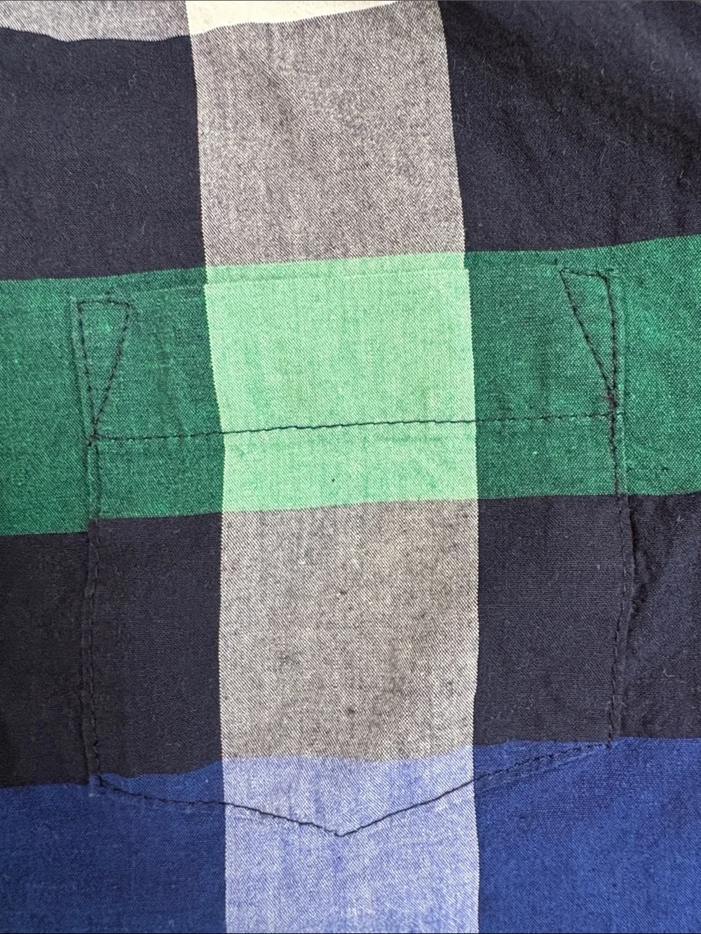 Old Navy Plaid Built-In Flex Button Down Shirt Size M (8) Green Blue Flawless